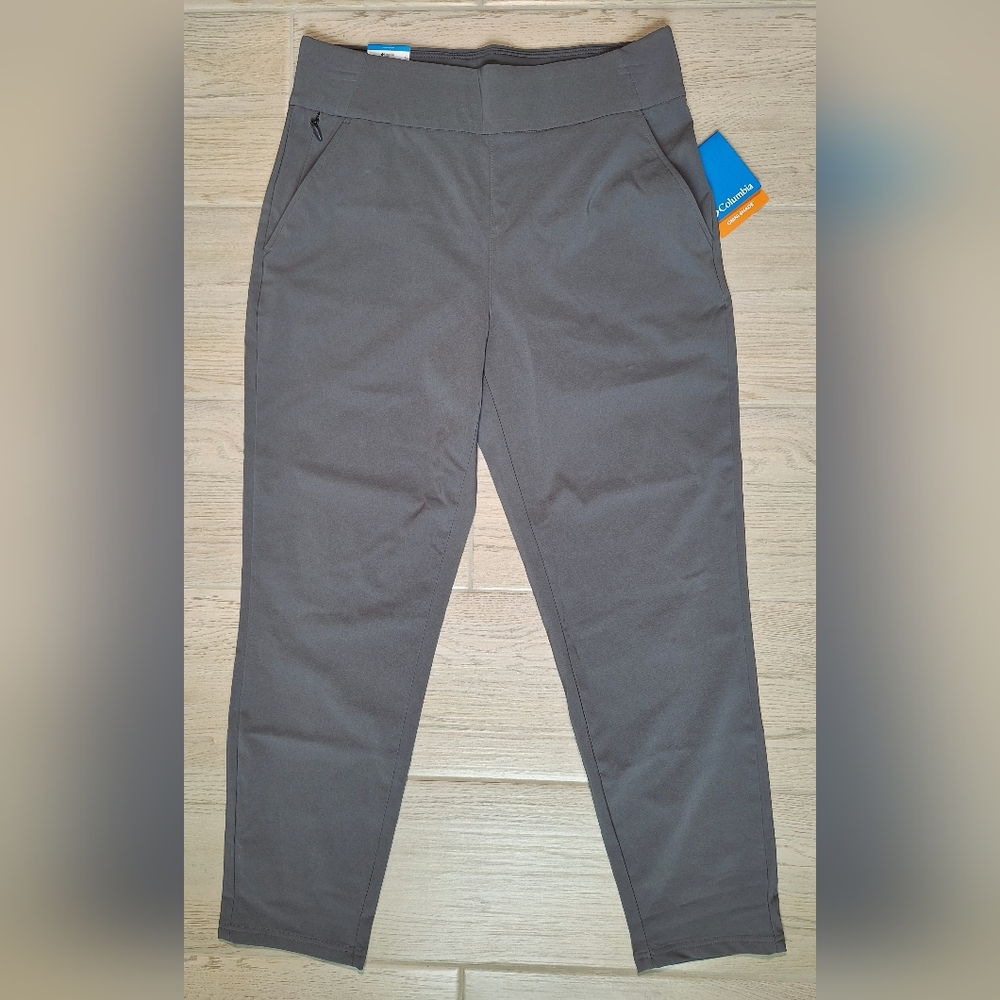 Columbia Women's Gray Active Fit Pull On Performance Pants Pockets - Medium